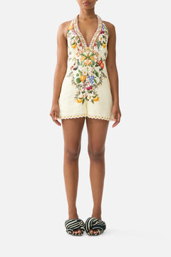 BUTTON FRONT HALTER PLAYSUIT VA VA VINTAGE