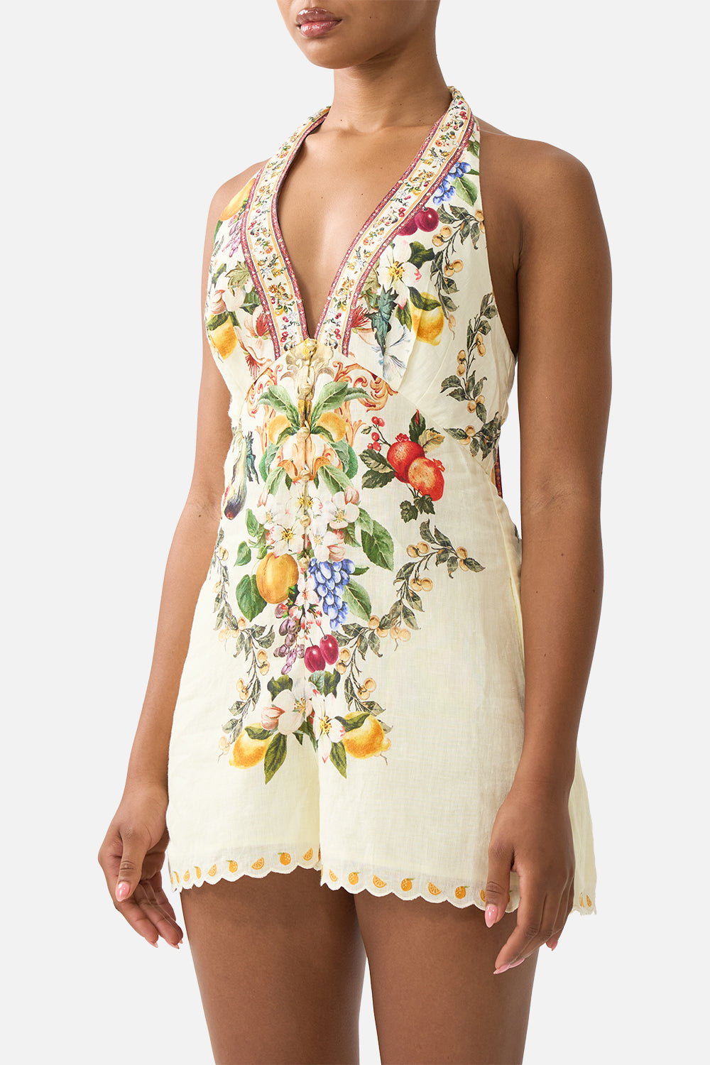 BUTTON FRONT HALTER PLAYSUIT VA VA VINTAGE