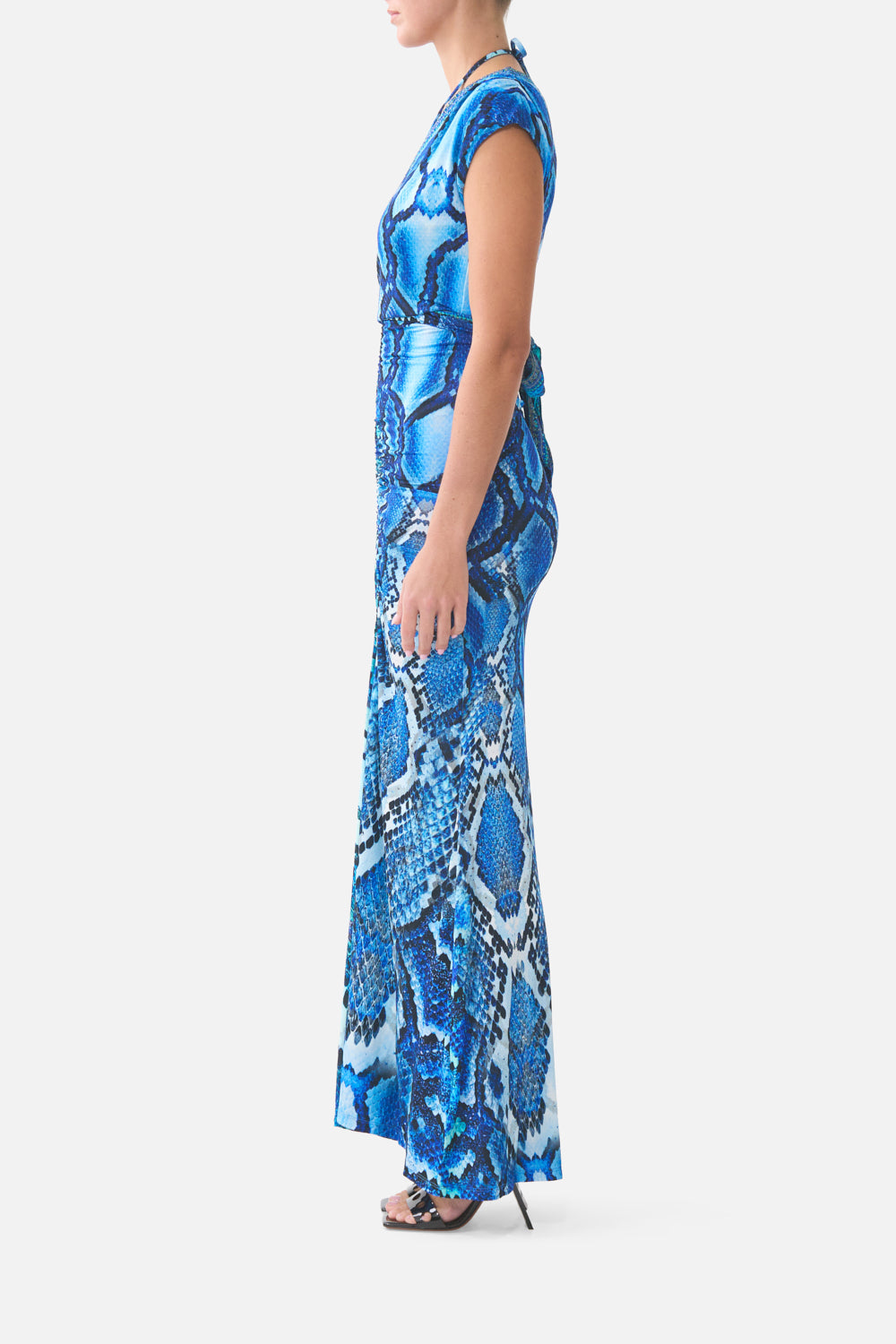WRAP BODICE JERSEY DRESS THE SAPPHIRE SERPENT