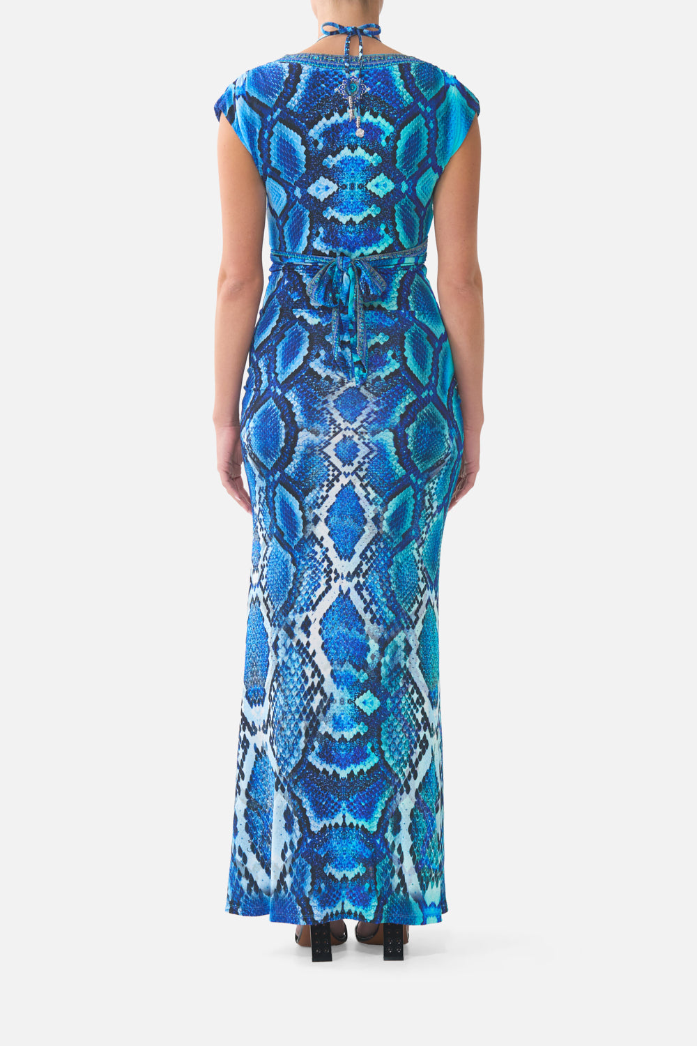 WRAP BODICE JERSEY DRESS THE SAPPHIRE SERPENT