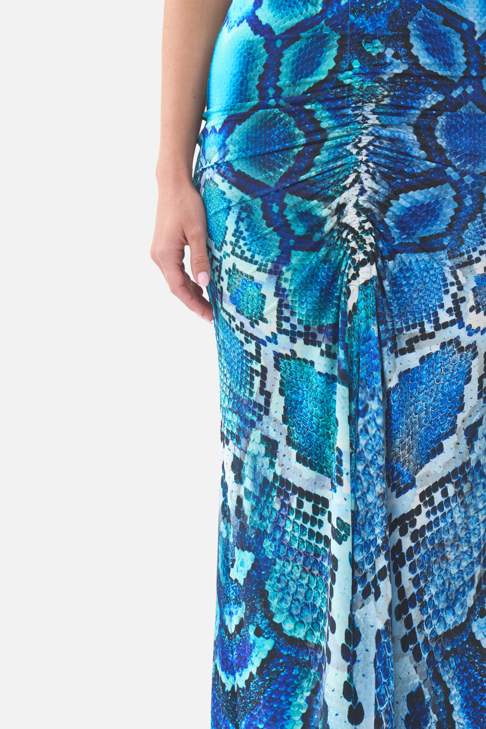 WRAP BODICE JERSEY DRESS THE SAPPHIRE SERPENT