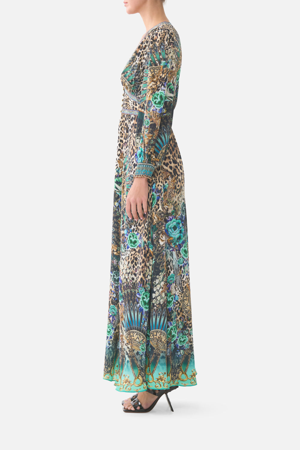 The CAMILLA BUTTON DRESS WITH SHAPED WAISTBAND FLAMENCO EUPHORIA