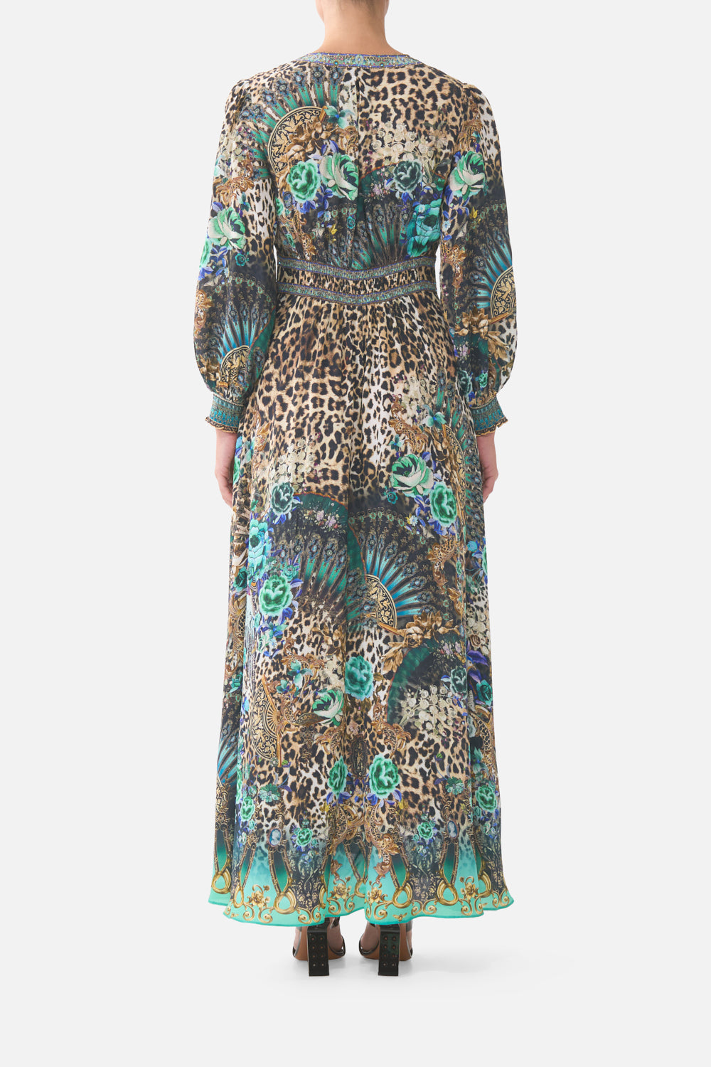 The CAMILLA BUTTON DRESS WITH SHAPED WAISTBAND FLAMENCO EUPHORIA