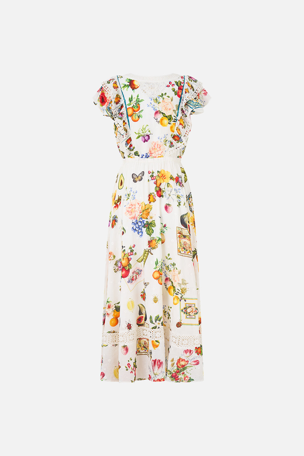 FLUTTER SLEEVE MIDI DRESS WITH FRILL DETAIL MAGIC OF THE MERCADO