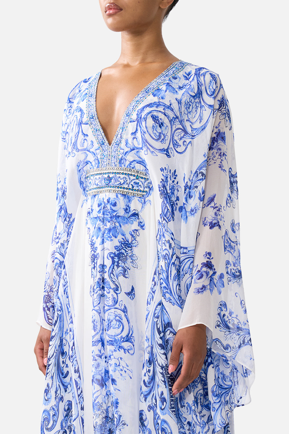 LONG KAFTAN WITH WAIST DETAIL CERAMIC PANORAMIC