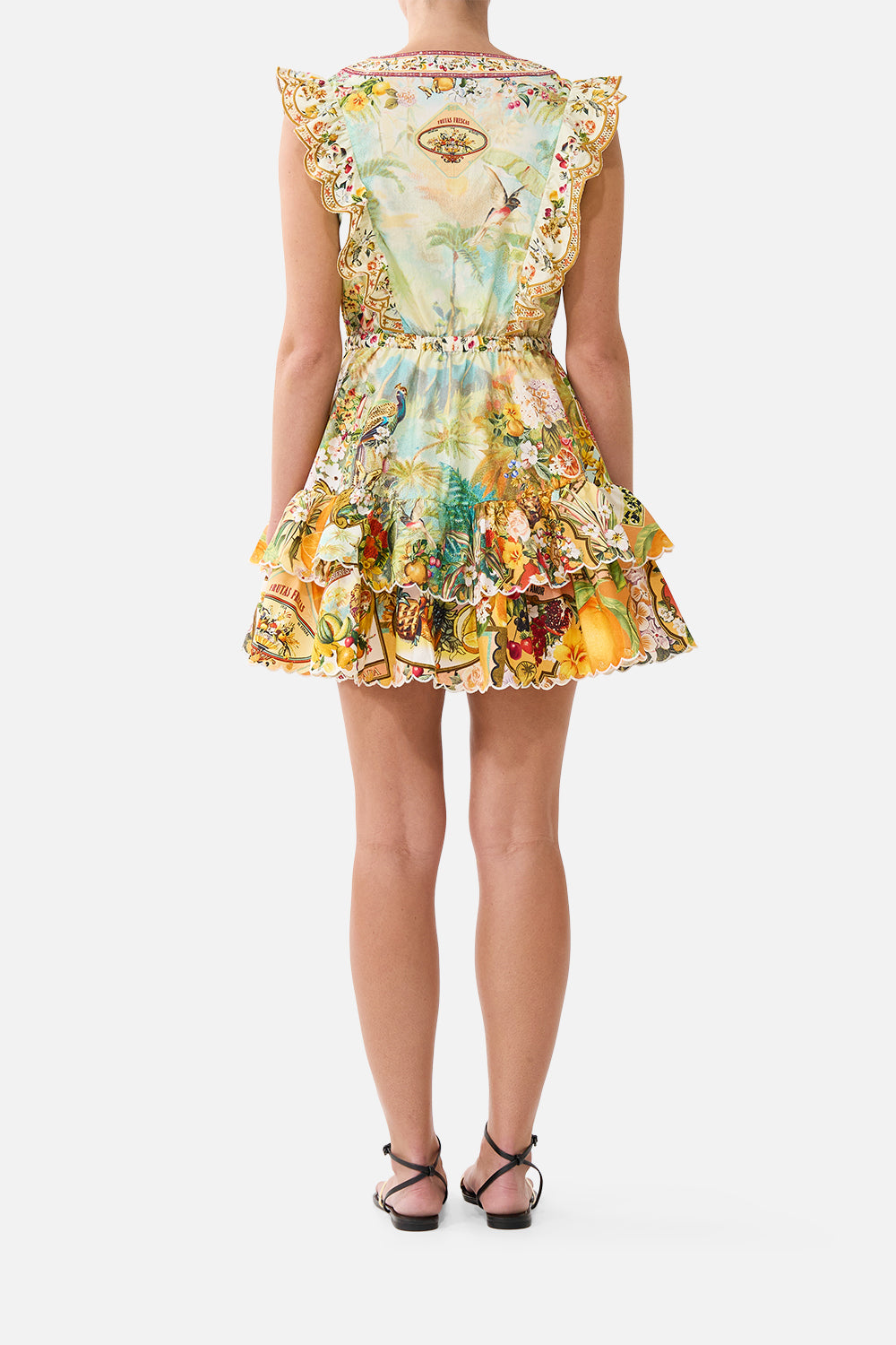 FRILL SLEEVE TIERED SHORT DRESS VA VA VINTAGE
