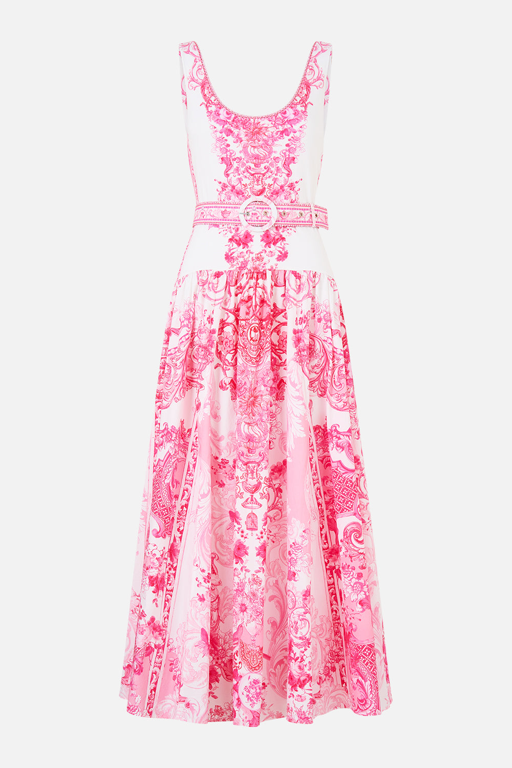 JERSEY TANK DRESS WITH CONTRAST SKIRT LIVIN LA VIDA ROSA