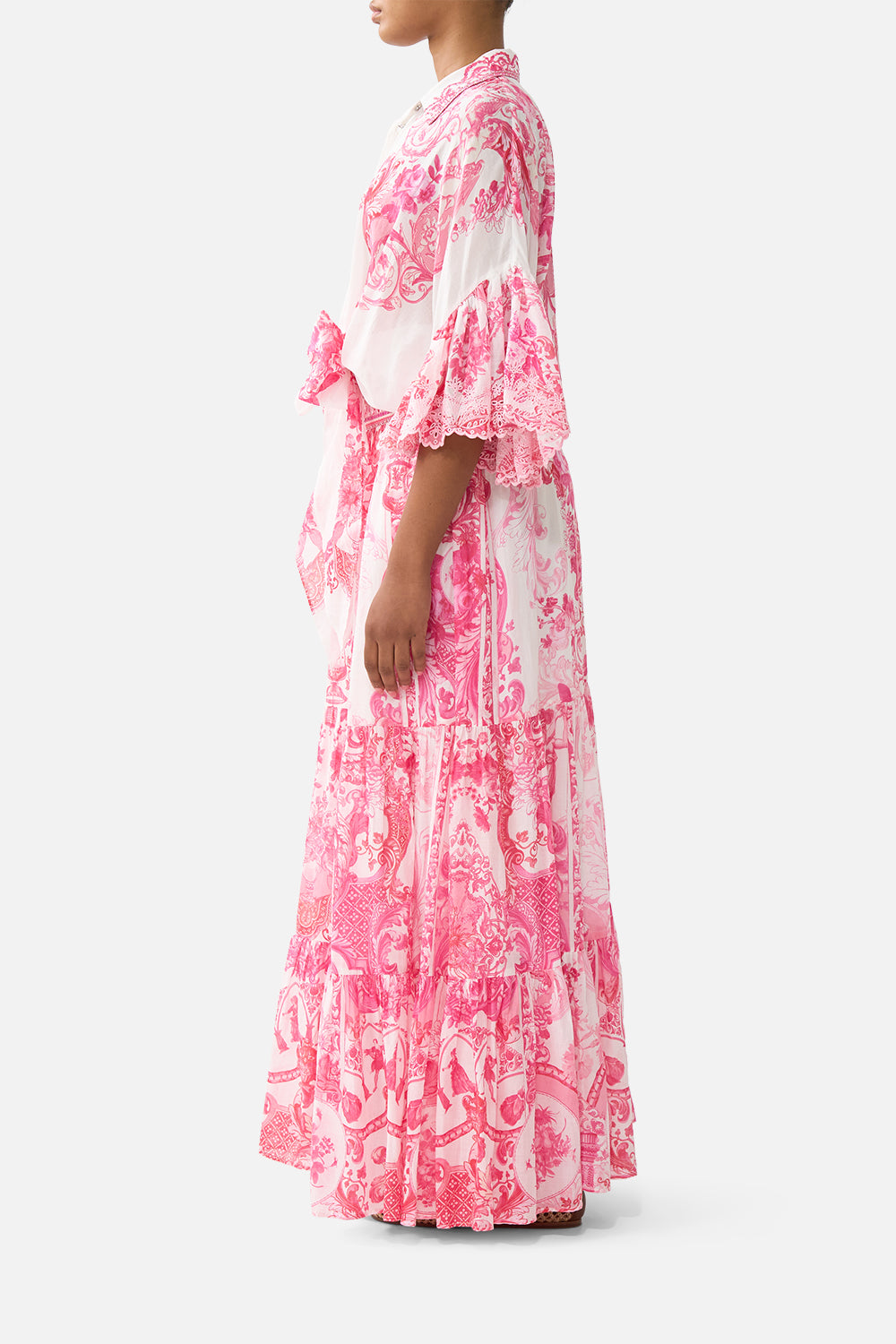 HIGH WAISTED TIERED SKIRT LIVIN LA VIDA ROSA