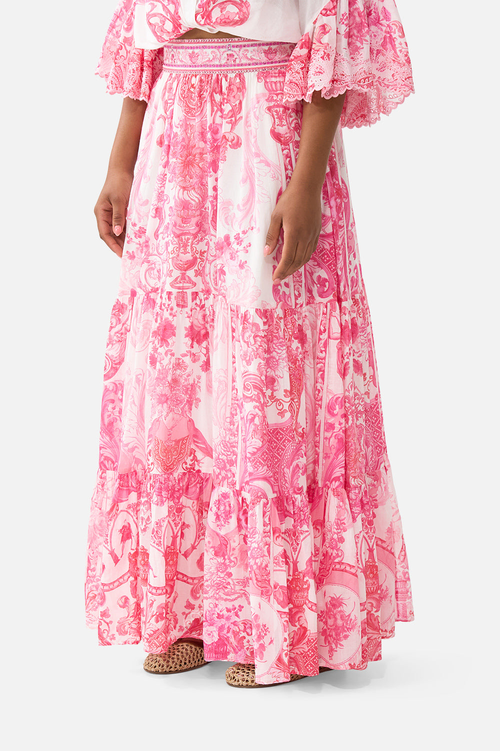 HIGH WAISTED TIERED SKIRT LIVIN LA VIDA ROSA