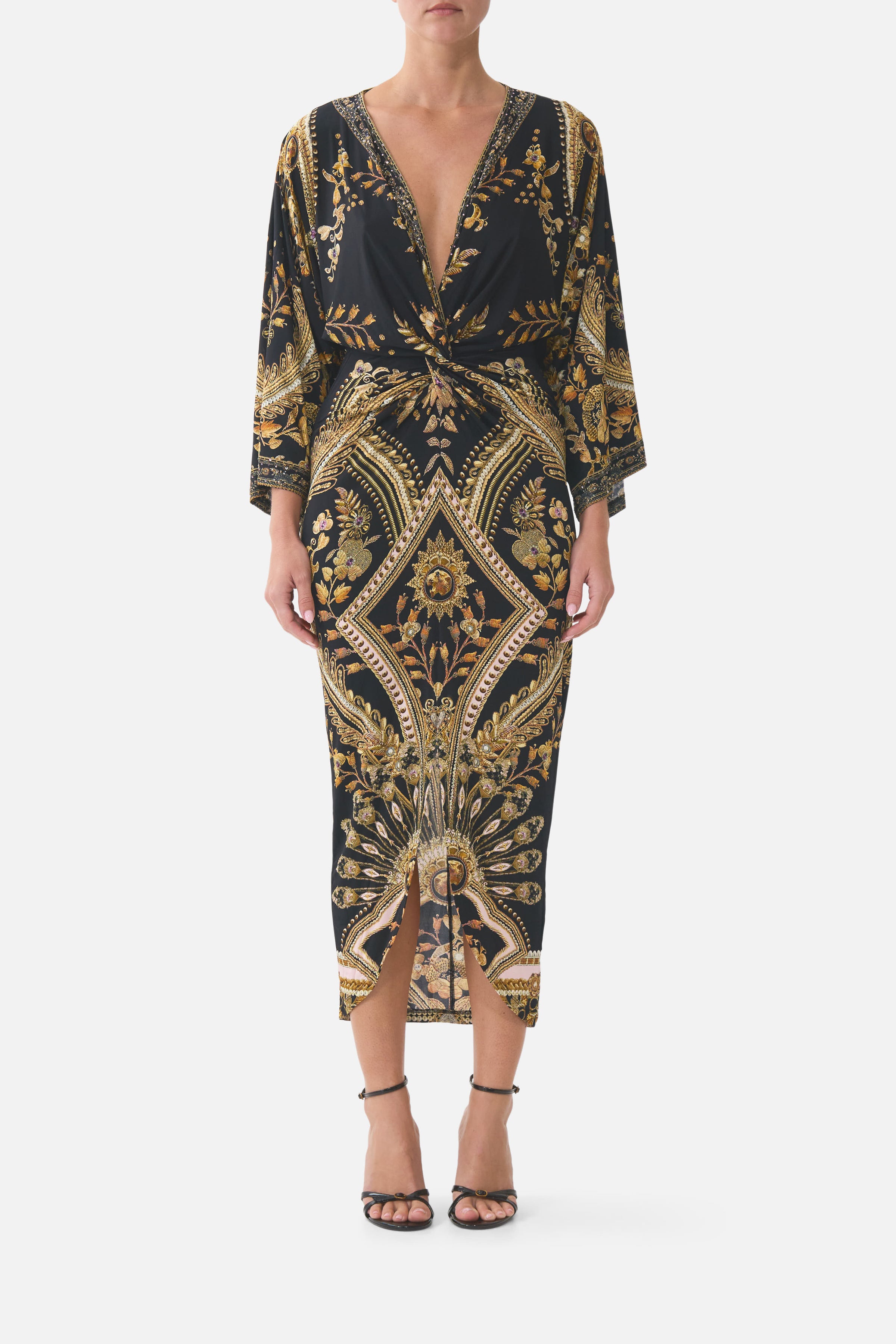 LONG SPLIT FRONT TWIST DRESS TAURUS RISING