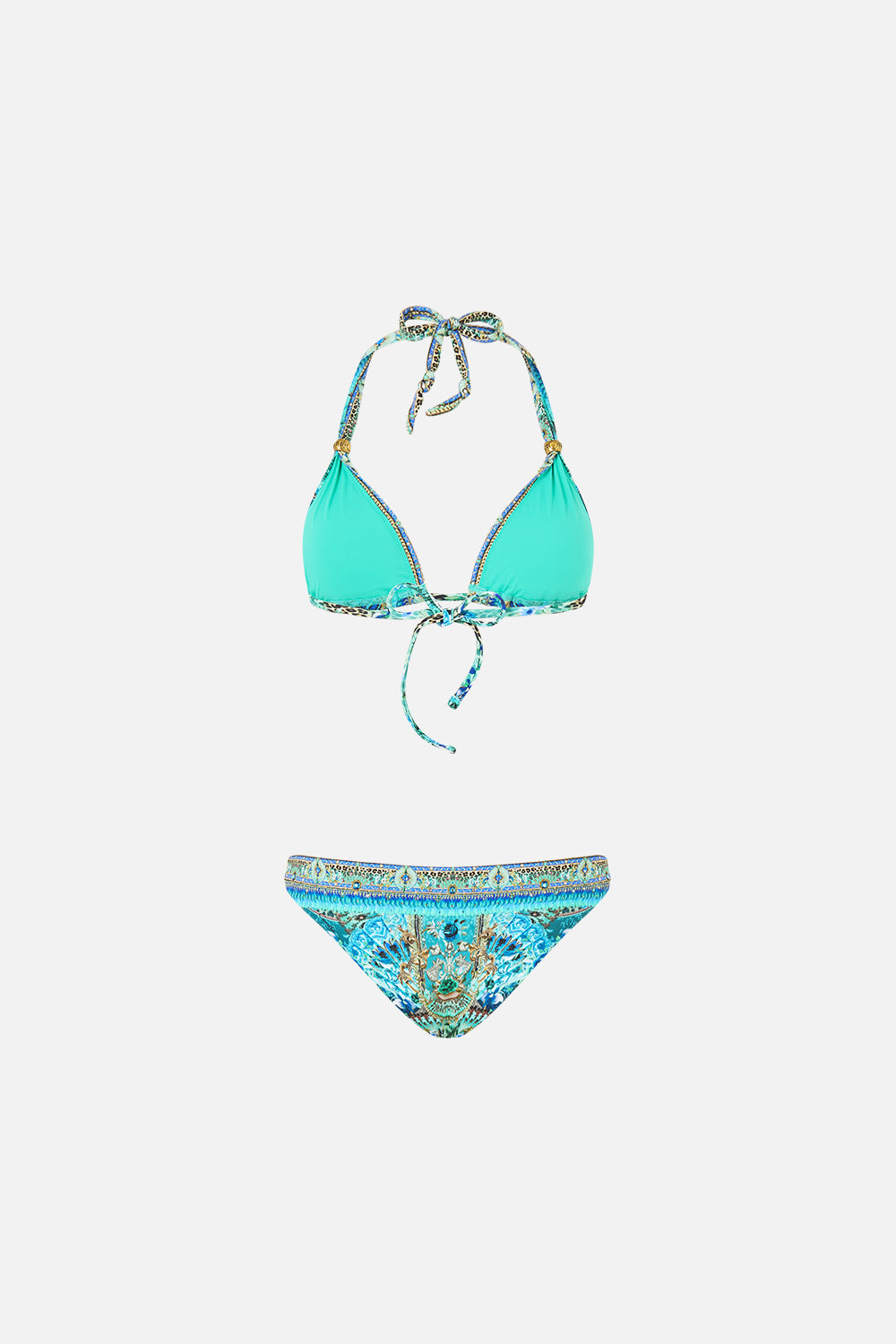 BALL TRIM TRI BIKINI SET WITH THICK NECK TIE FLAMENCO EUPHORIA