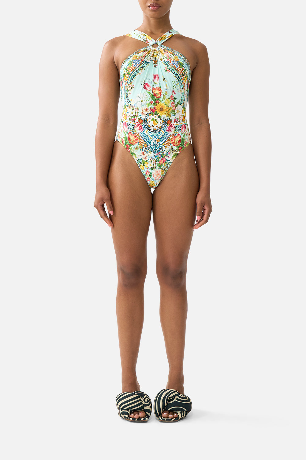 DIAMOND NECK THICK STRAP ONE PIECE W RINGS MAGIC OF THE MERCADO