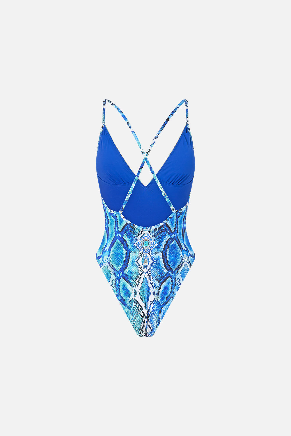 PADDED V NECK CROSS BACK ONE PIECE THE SAPPHIRE SERPENT