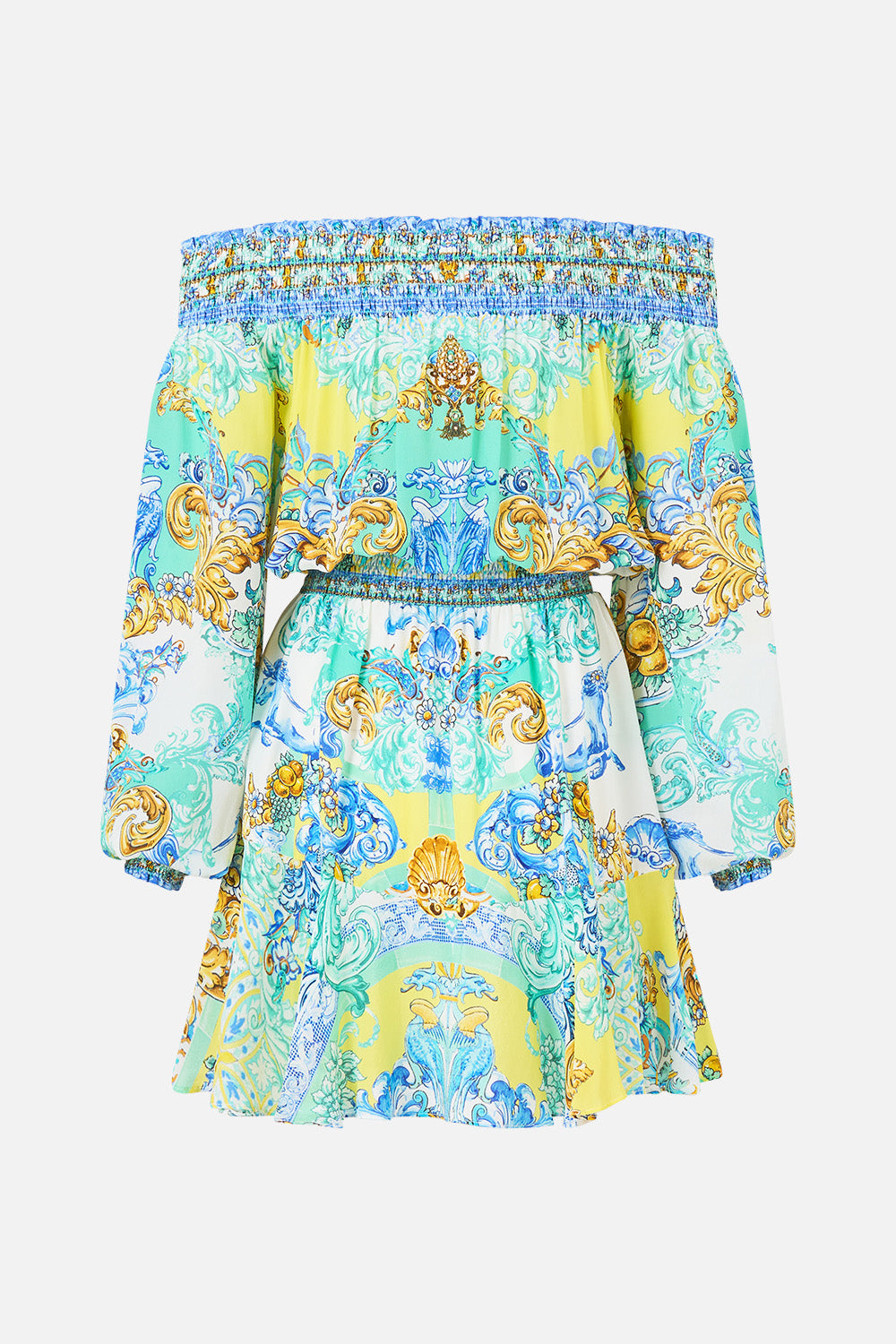 OFF SHOULDER SHORT DRESS DIAL UP THE TILES