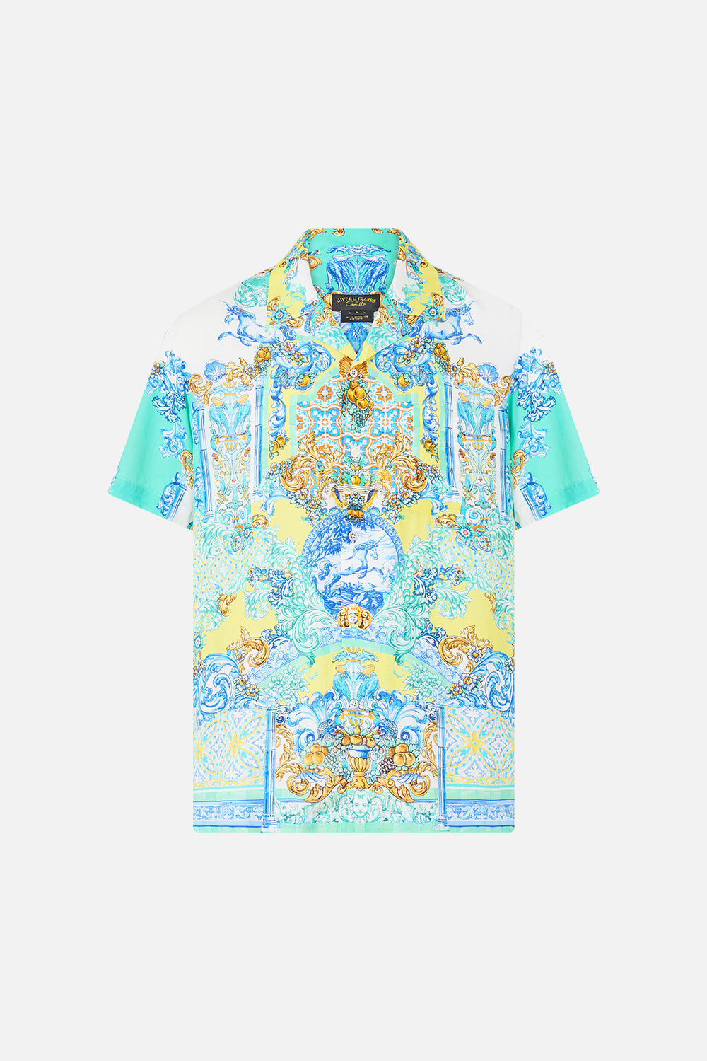 SHORT SLEEVE CAMP COLLARED SHIRT DIAL UP THE TILES