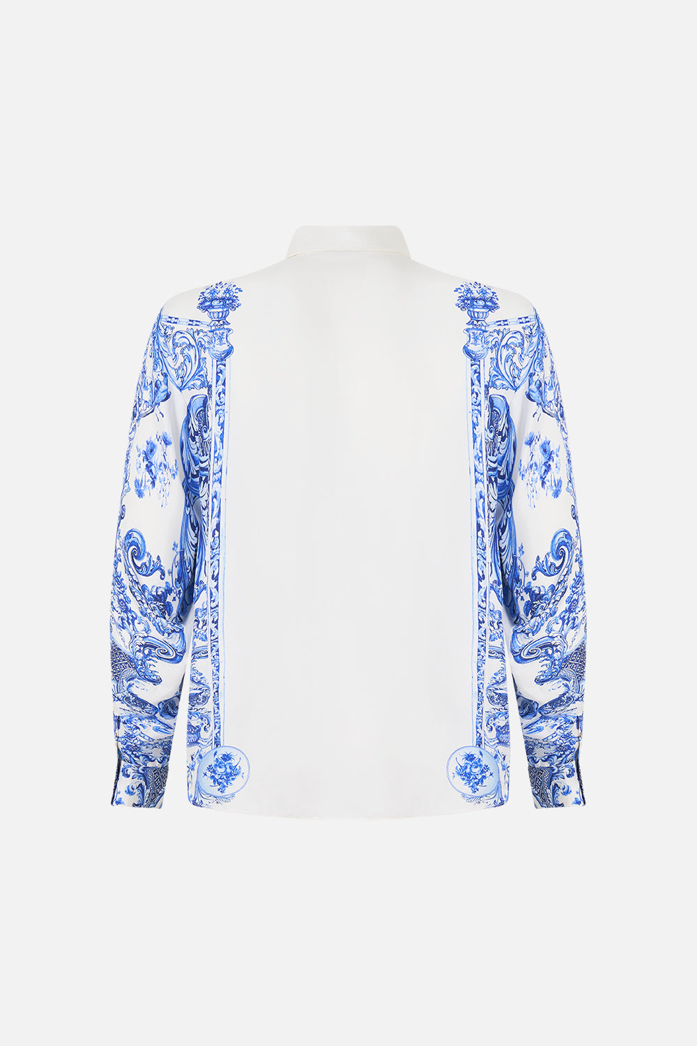 LONG SLEEVE HIDDEN PLACKET SHIRT CERAMIC PANORAMIC
