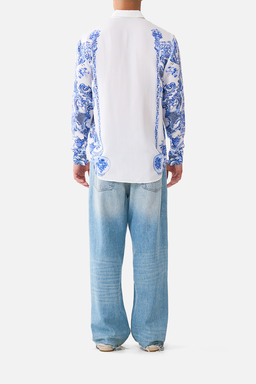 LONG SLEEVE HIDDEN PLACKET SHIRT CERAMIC PANORAMIC