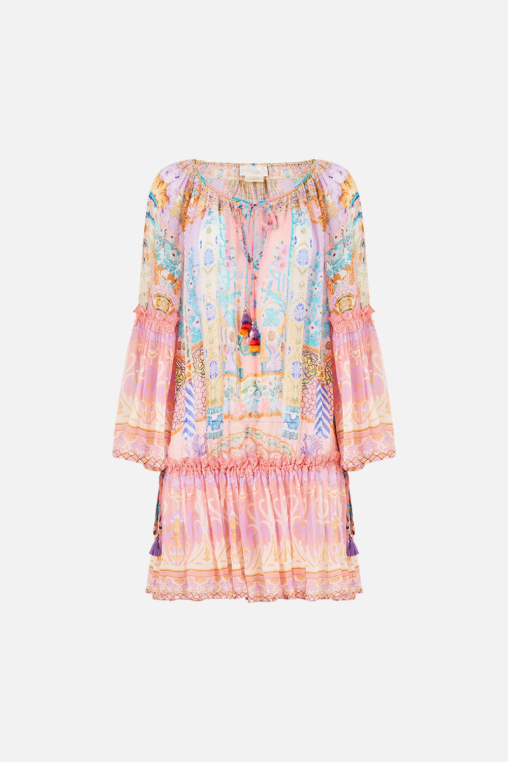 SHORT DROPPED WAIST DRESS WITH BELL SLEEVE HOWDY GAUDI