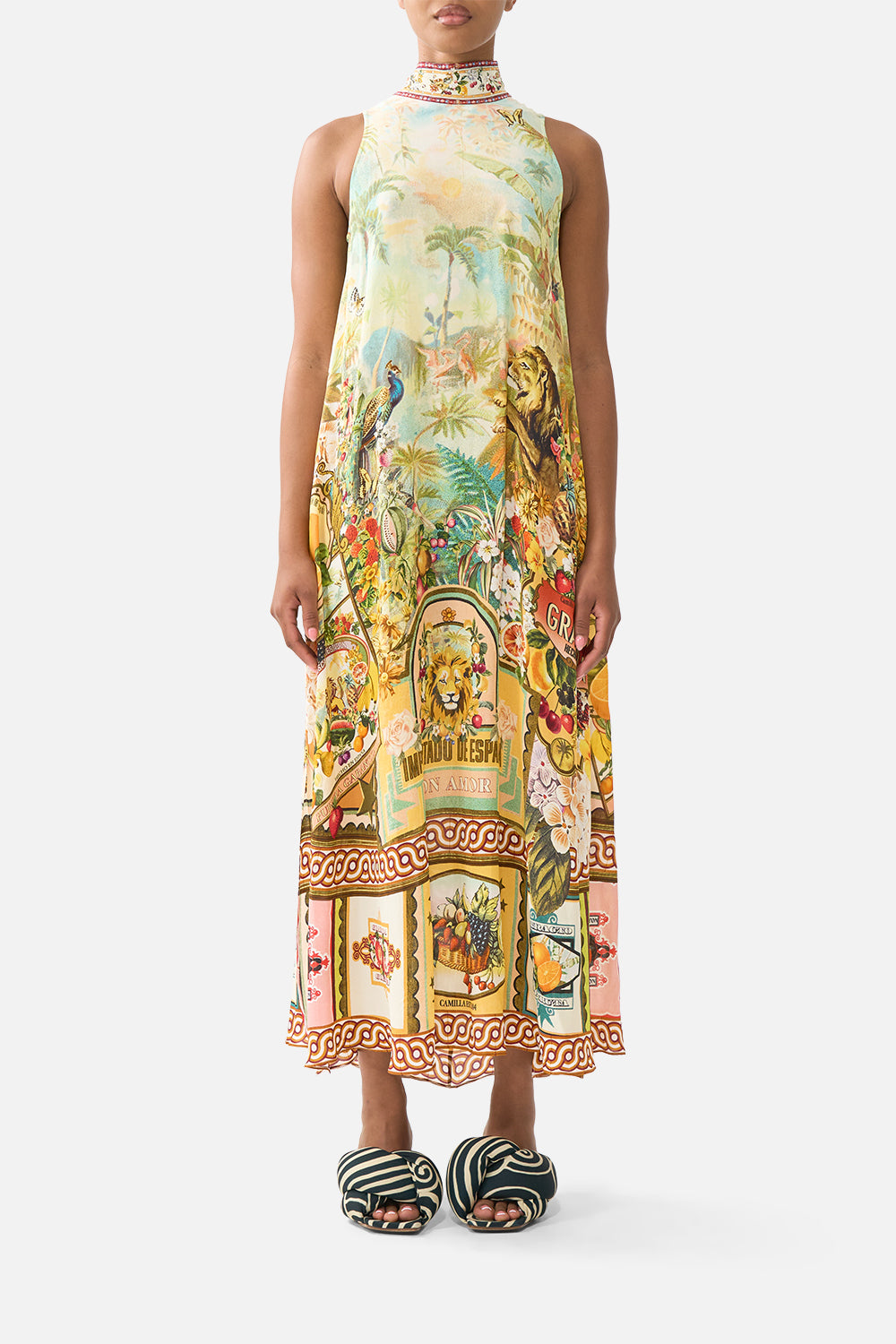 HIGH NECK DRESS WITH BACK NECK TIE VA VA VINTAGE