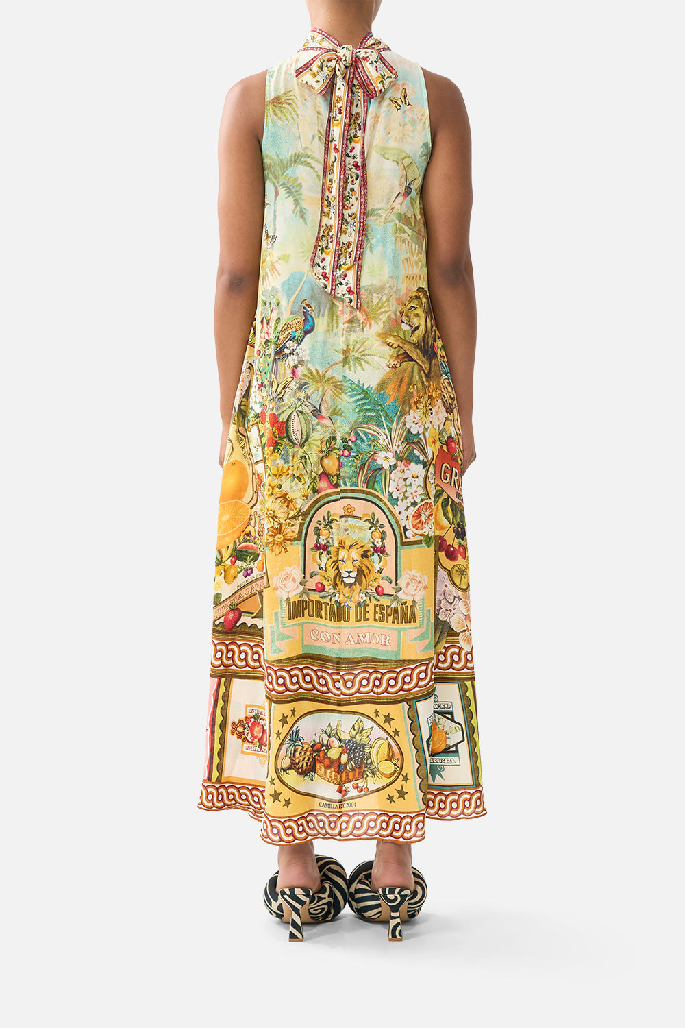 HIGH NECK DRESS WITH BACK NECK TIE VA VA VINTAGE