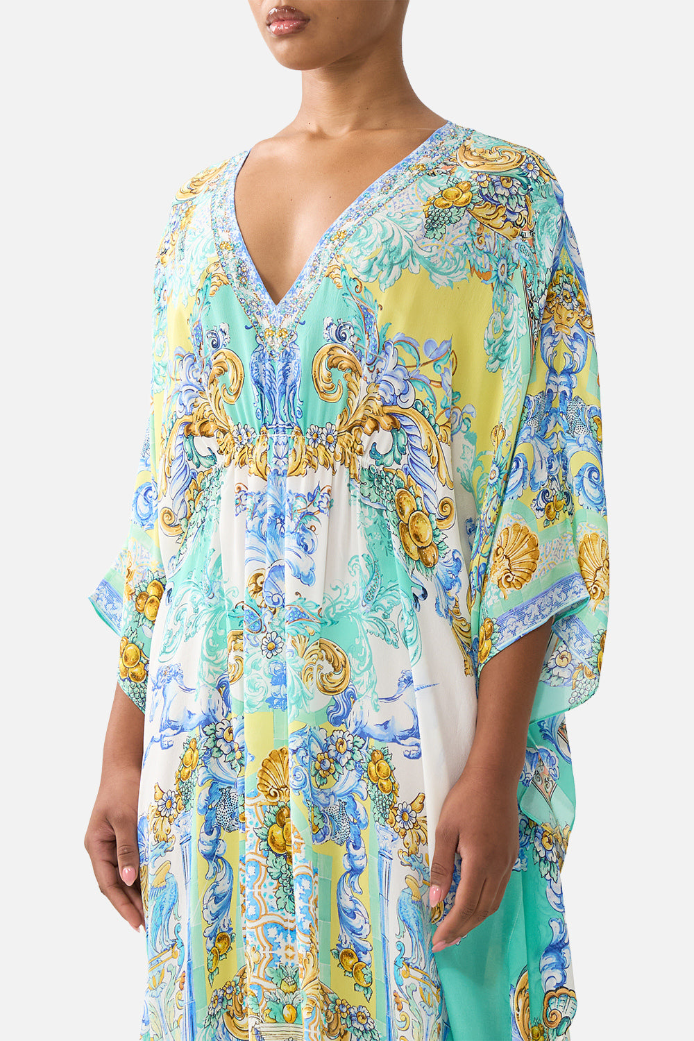 GATHERED WAIST KAFTAN DIAL UP THE TILES