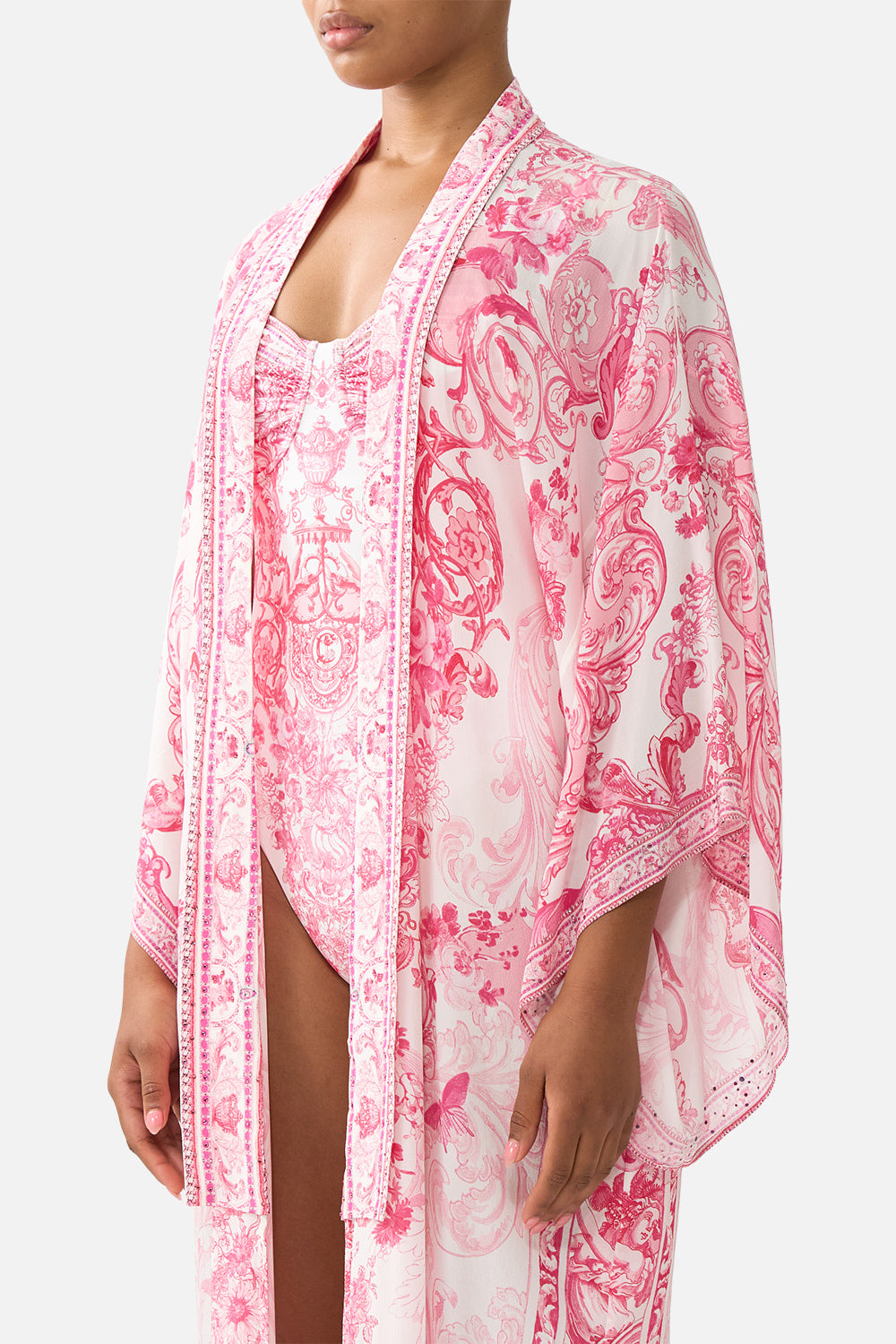 KIMONO LAYER WITH COLLAR LIVIN LA VIDA ROSA