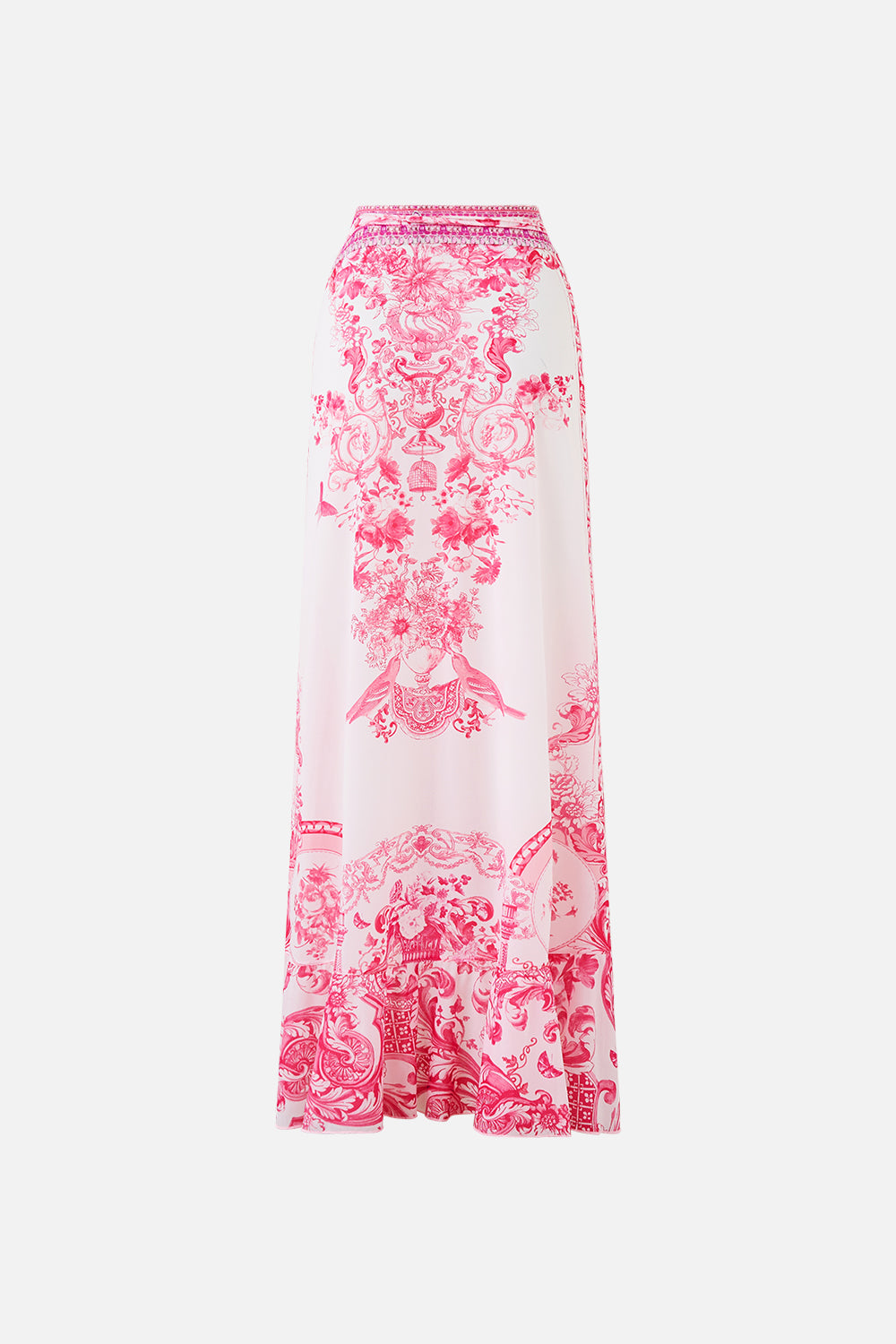 LONG SARONG WITH TIE WAIST AND FRILL EDGE LIVIN LA VIDA ROSA