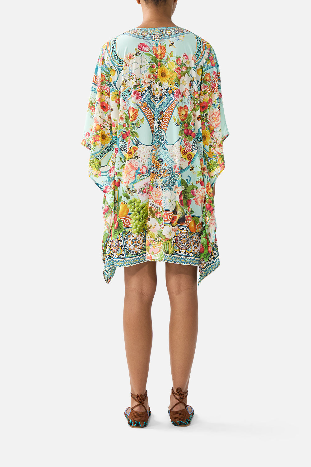 SHORT V NECK KAFTAN W RING FRONT TRIM MAGIC OF THE MERCADO