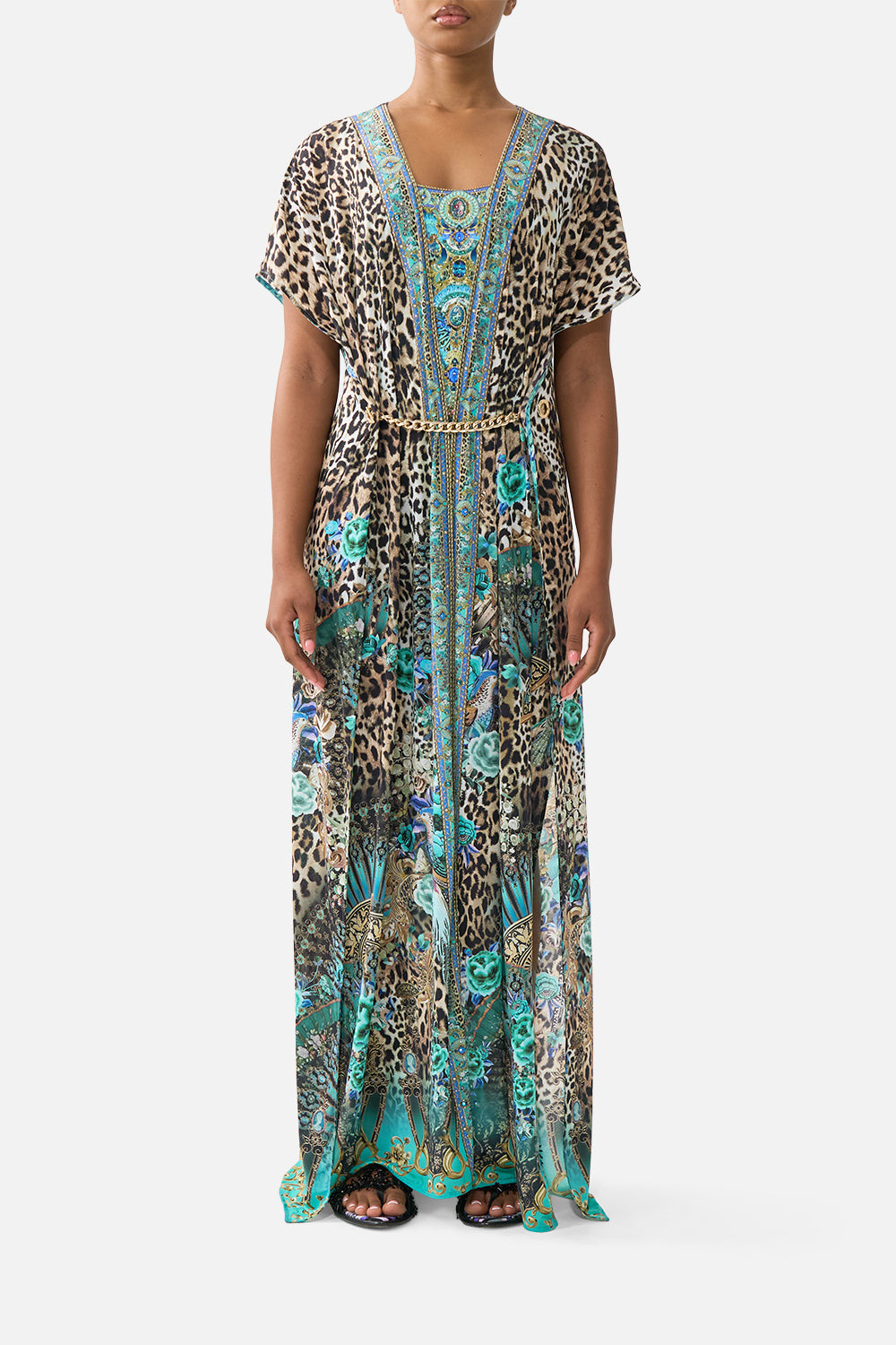 FRONT SPLIT BEACH MAXI DRESS WITH CHAIN FLAMENCO EUPHORIA