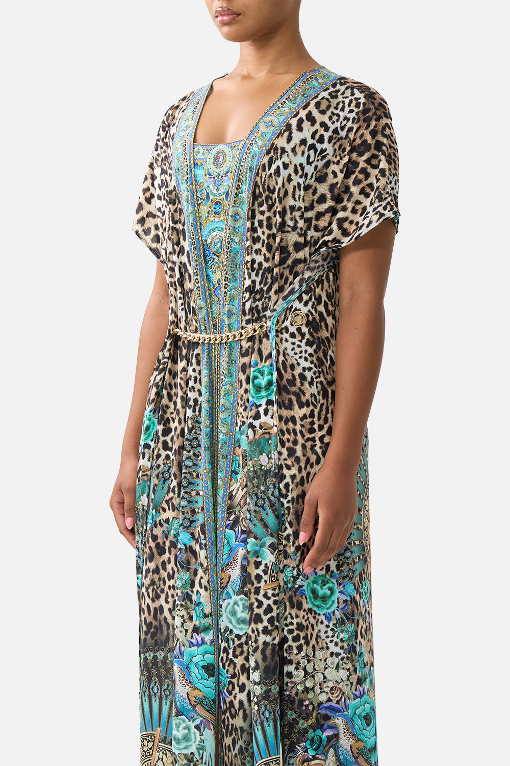 FRONT SPLIT BEACH MAXI DRESS WITH CHAIN FLAMENCO EUPHORIA