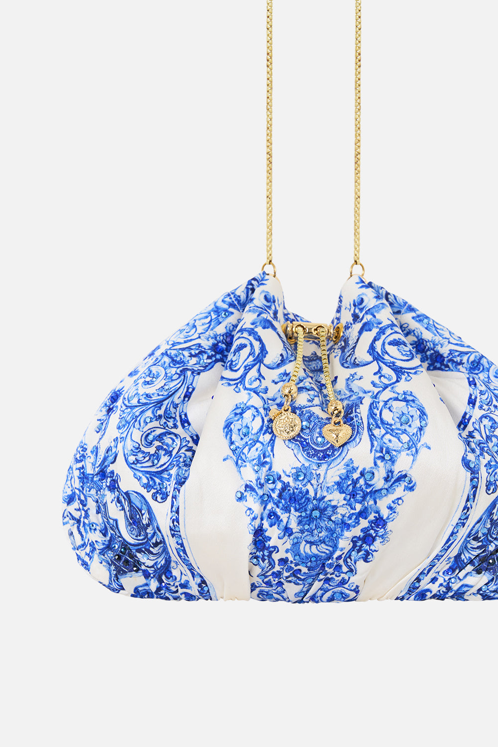 DRAWSTRING POUCH BAG WITH CHAIN STRAP CERAMIC PANORAMIC