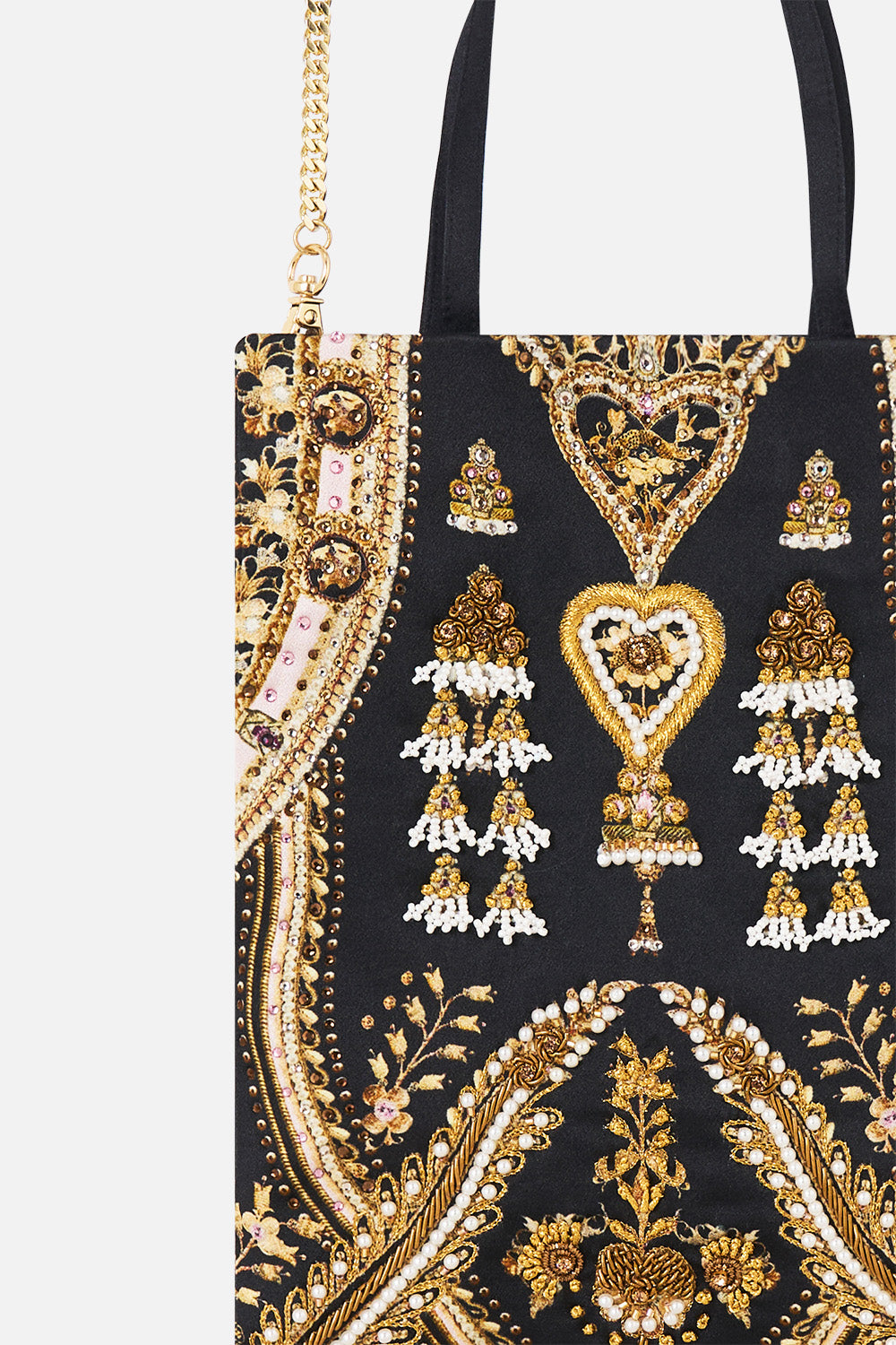 EMBELLISHED MINI TOTE WITH CHAIN STRAP TAURUS RISING