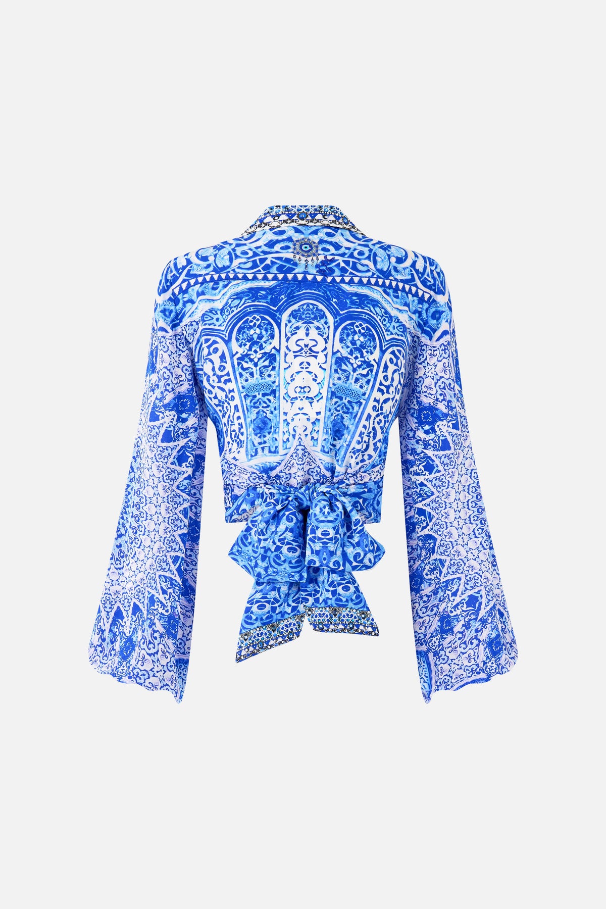 The CAMILLA CROPPED WRAP SHIRT THE BOSPHOROUS