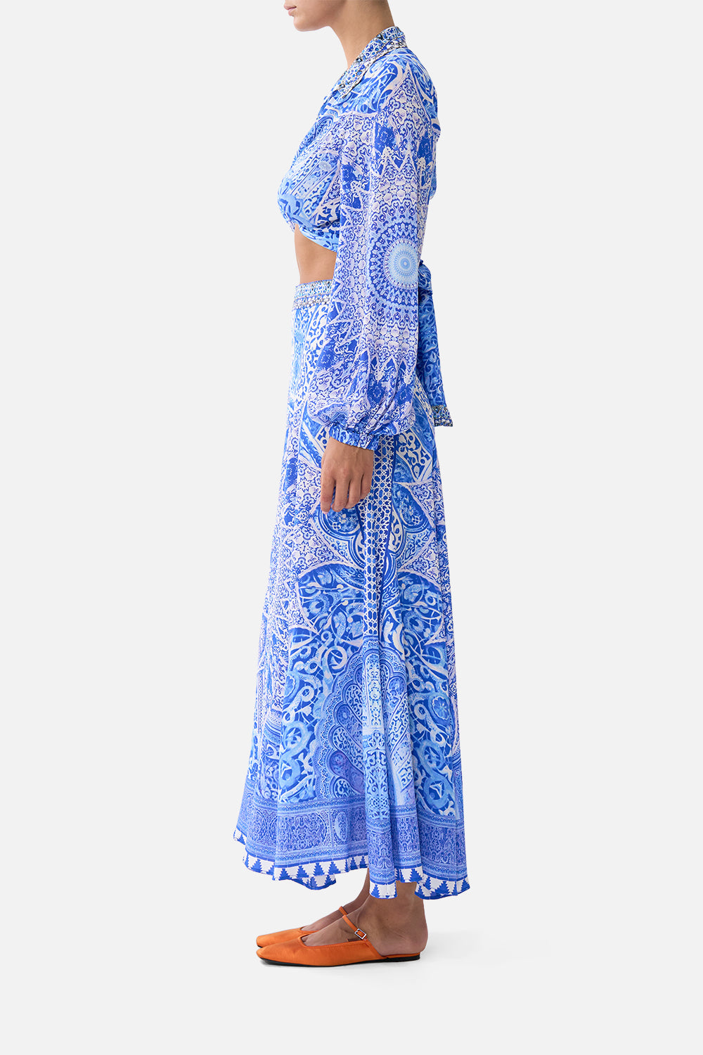 The CAMILLA CROPPED WRAP SHIRT THE BOSPHOROUS