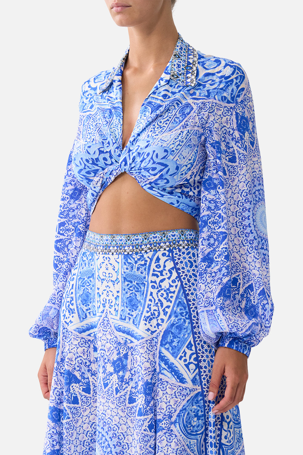 The CAMILLA CROPPED WRAP SHIRT THE BOSPHOROUS