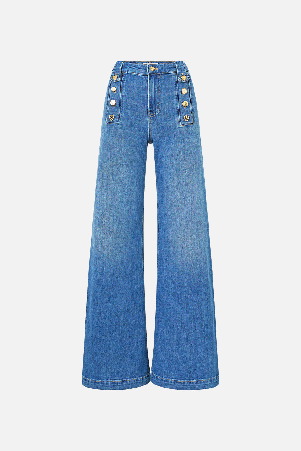 AMANDA TAURUS RISING HARDWARE FLARE JEAN DENIM