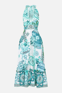 RUFFLE NECK HALTER DRESS BALEARIC BEBÉ