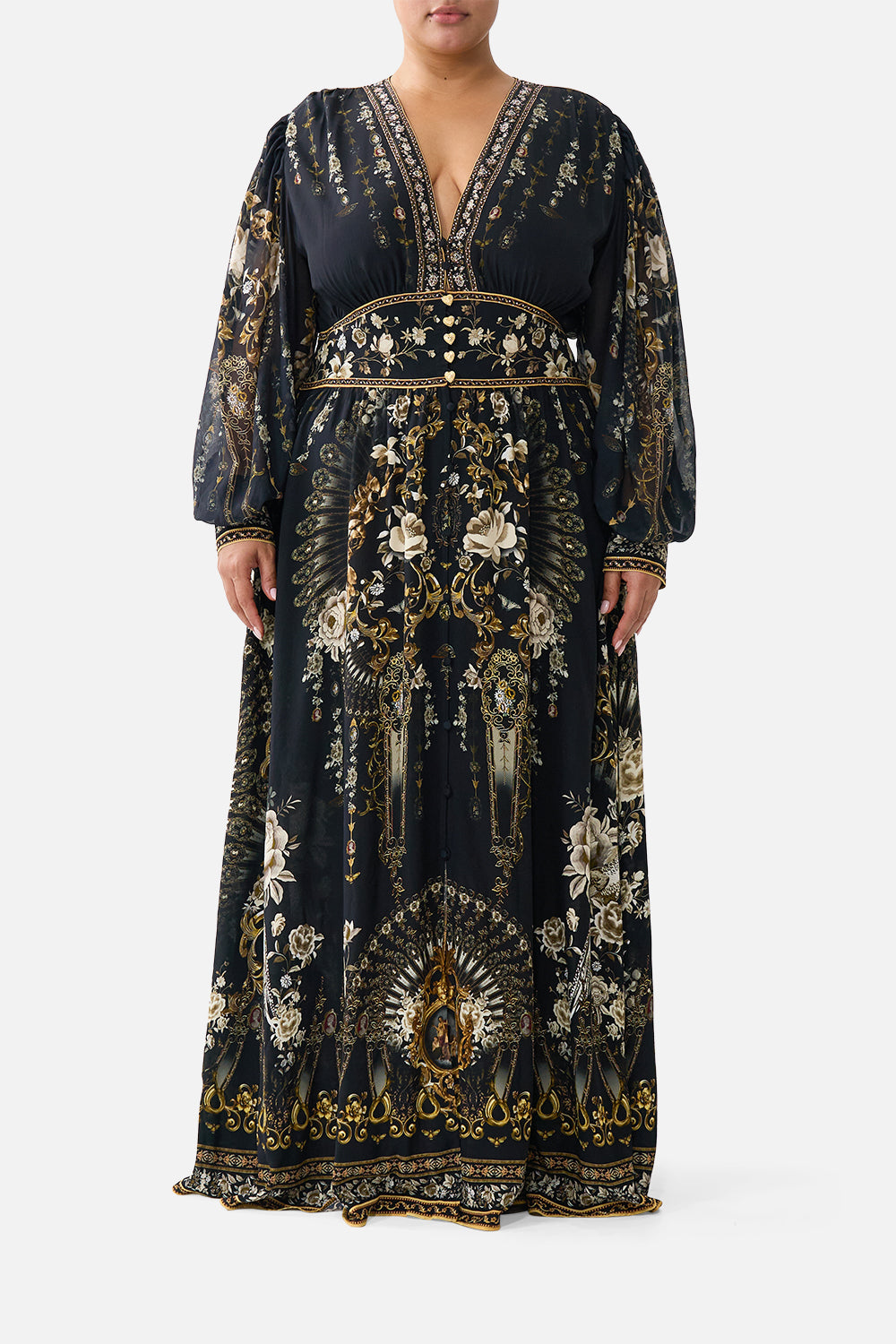 SHAPED WAISTBAND DRESS WITH GATHERED SLEEVES FLAMENCO FOLKLORE