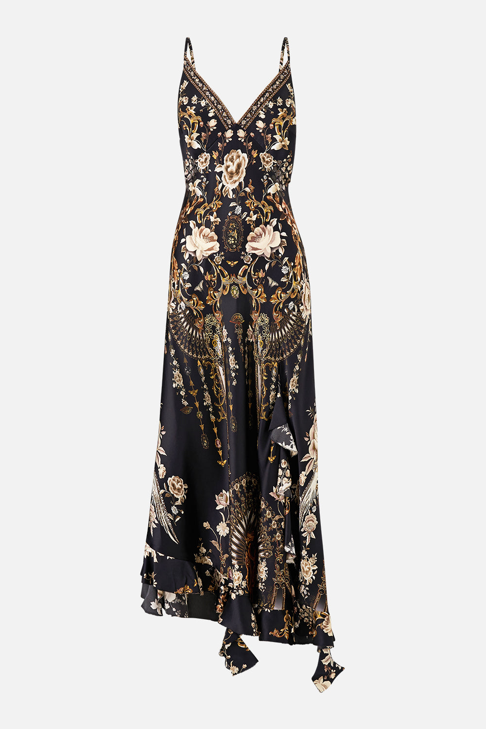 The CAMILLA BIAS SLIP DRESS WITH FRILL HEM FLAMENCO FOLKLORE