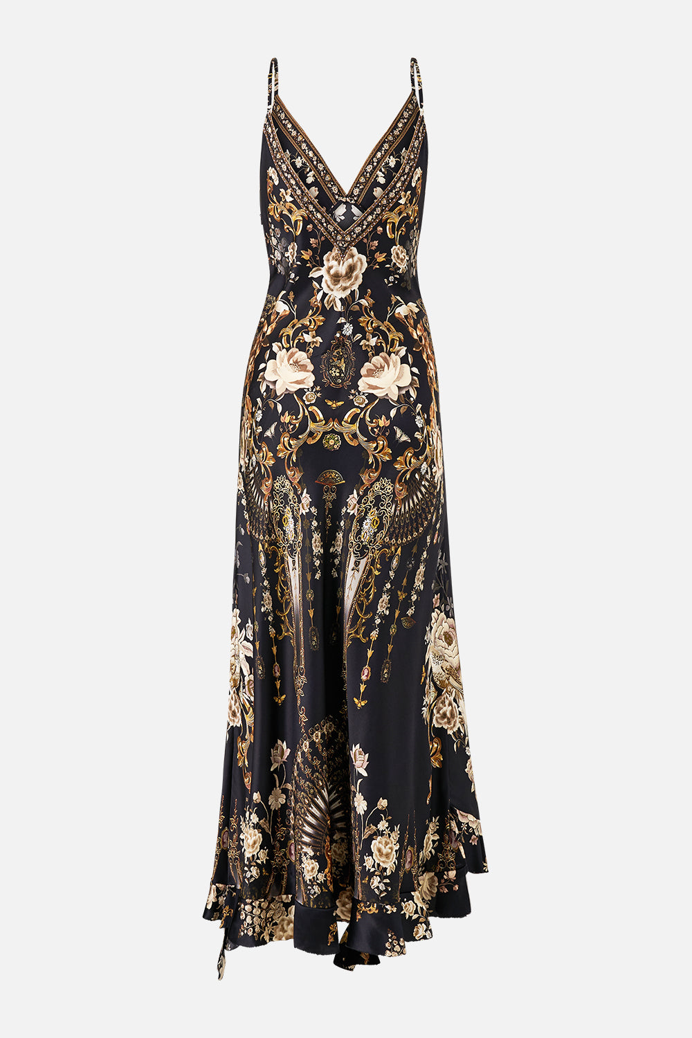 The CAMILLA BIAS SLIP DRESS WITH FRILL HEM FLAMENCO FOLKLORE