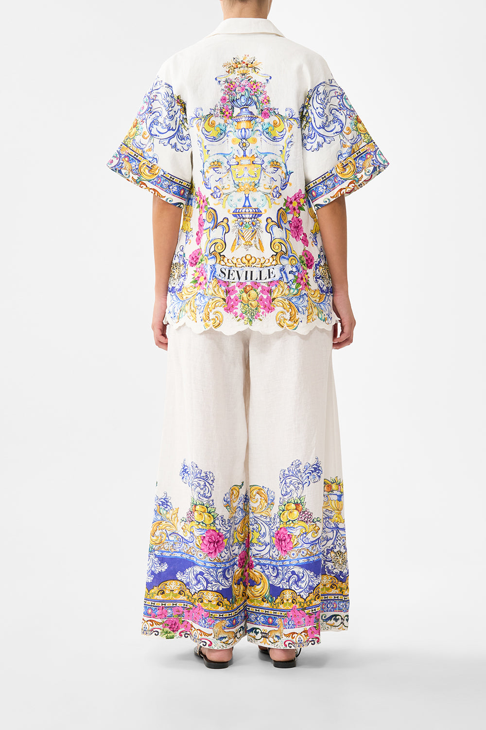 The CAMILLA CORSET WAIST WIDE LEG PANT MILLA IN SEVILLA