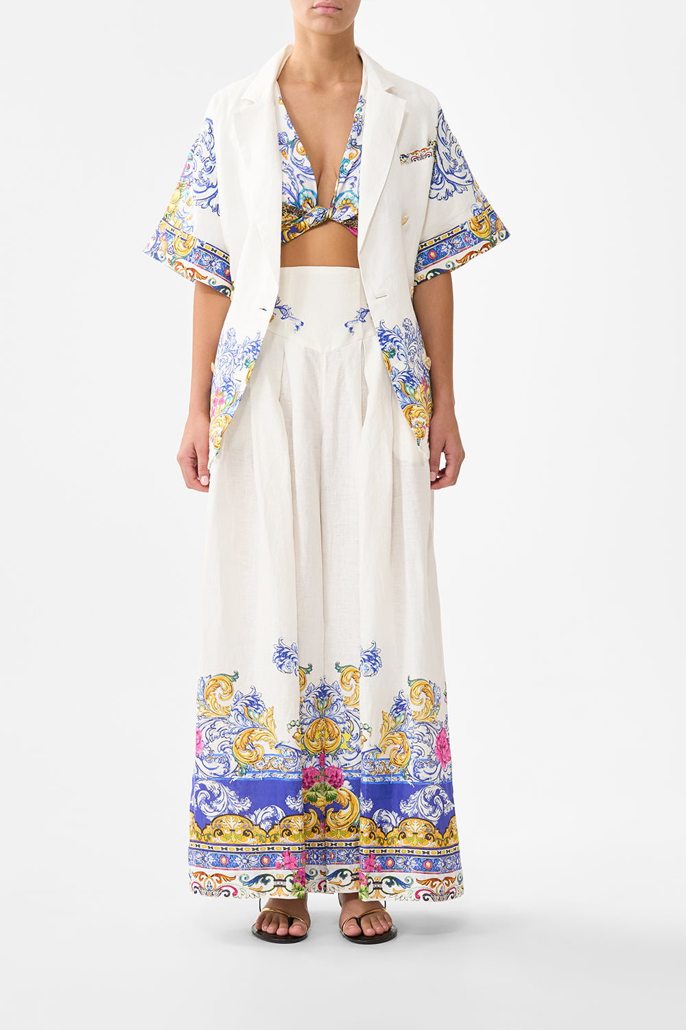 The CAMILLA CORSET WAIST WIDE LEG PANT MILLA IN SEVILLAMILLA IN SEVILLA