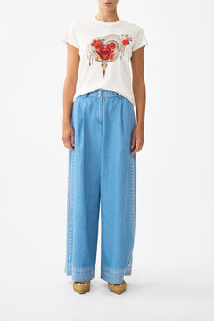 SLIM FIT ROUND NECK T-SHIRT - WHITE OLÉ OLÉ