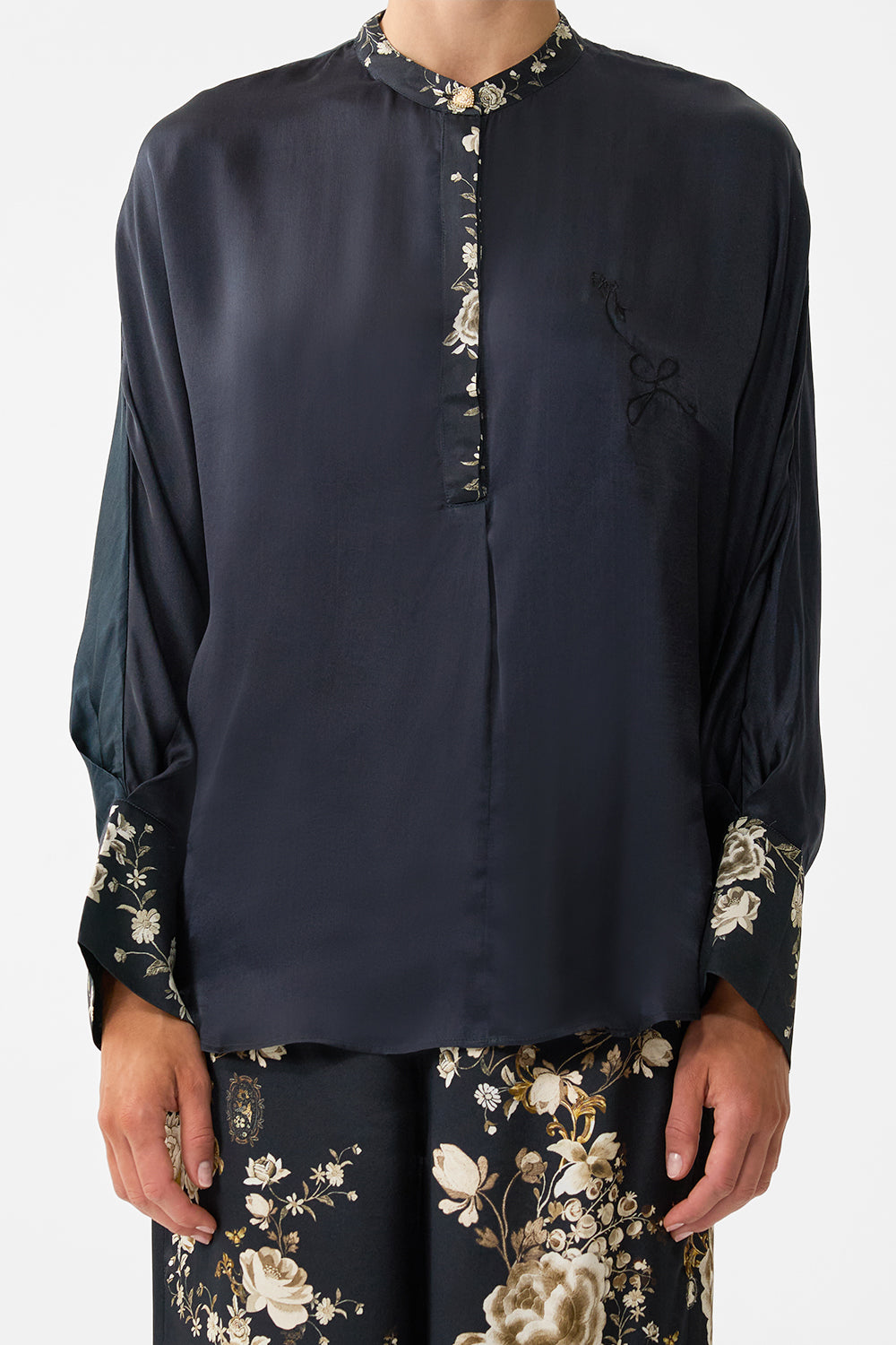 RELAXED PLACKET DETAIL SHIRT FLAMENCO FOLKLORE