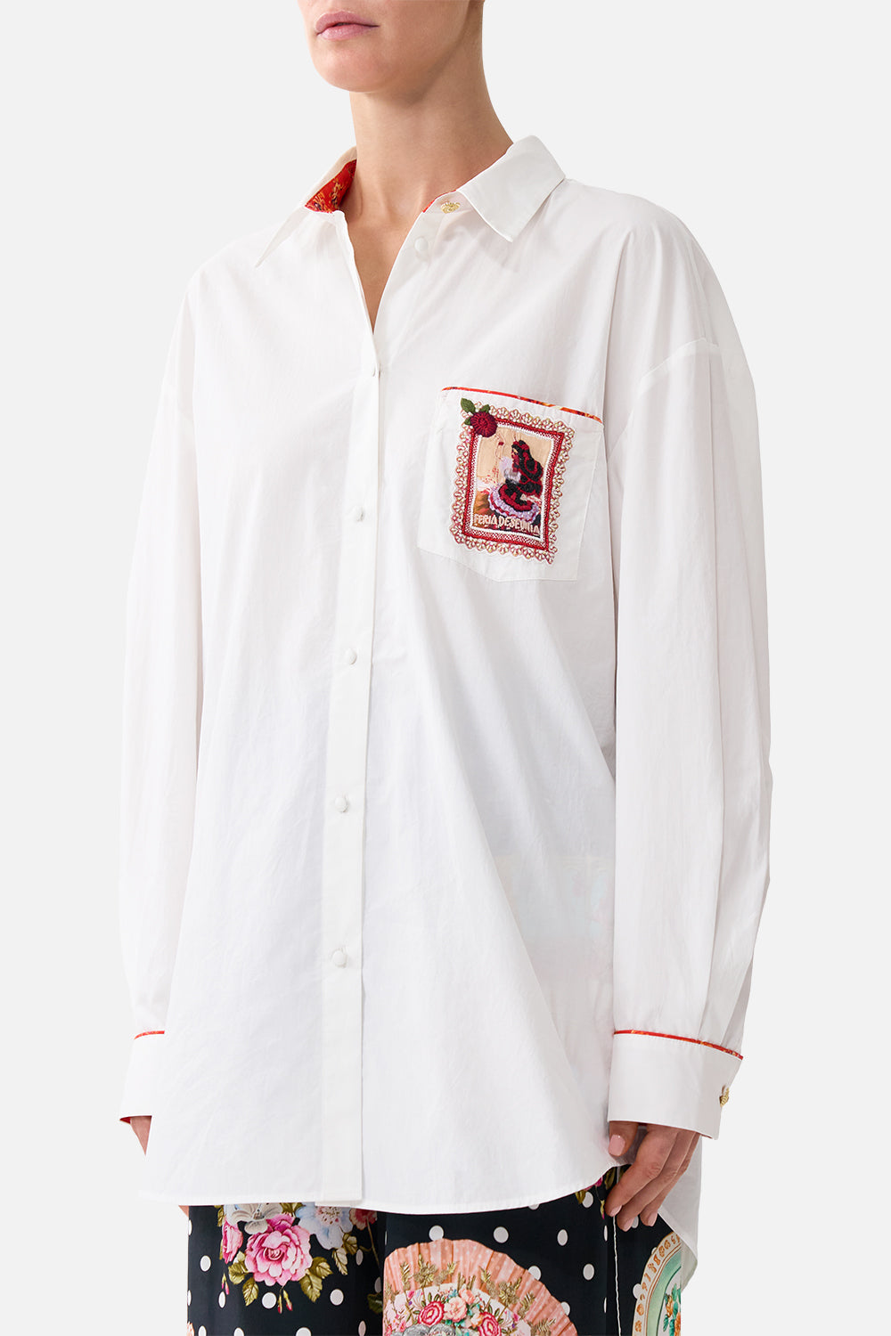The CAMILLA LONG SLEEVE OVERSIZED SHIRT WITH POCKET DAUGHTERS OF DUENDE