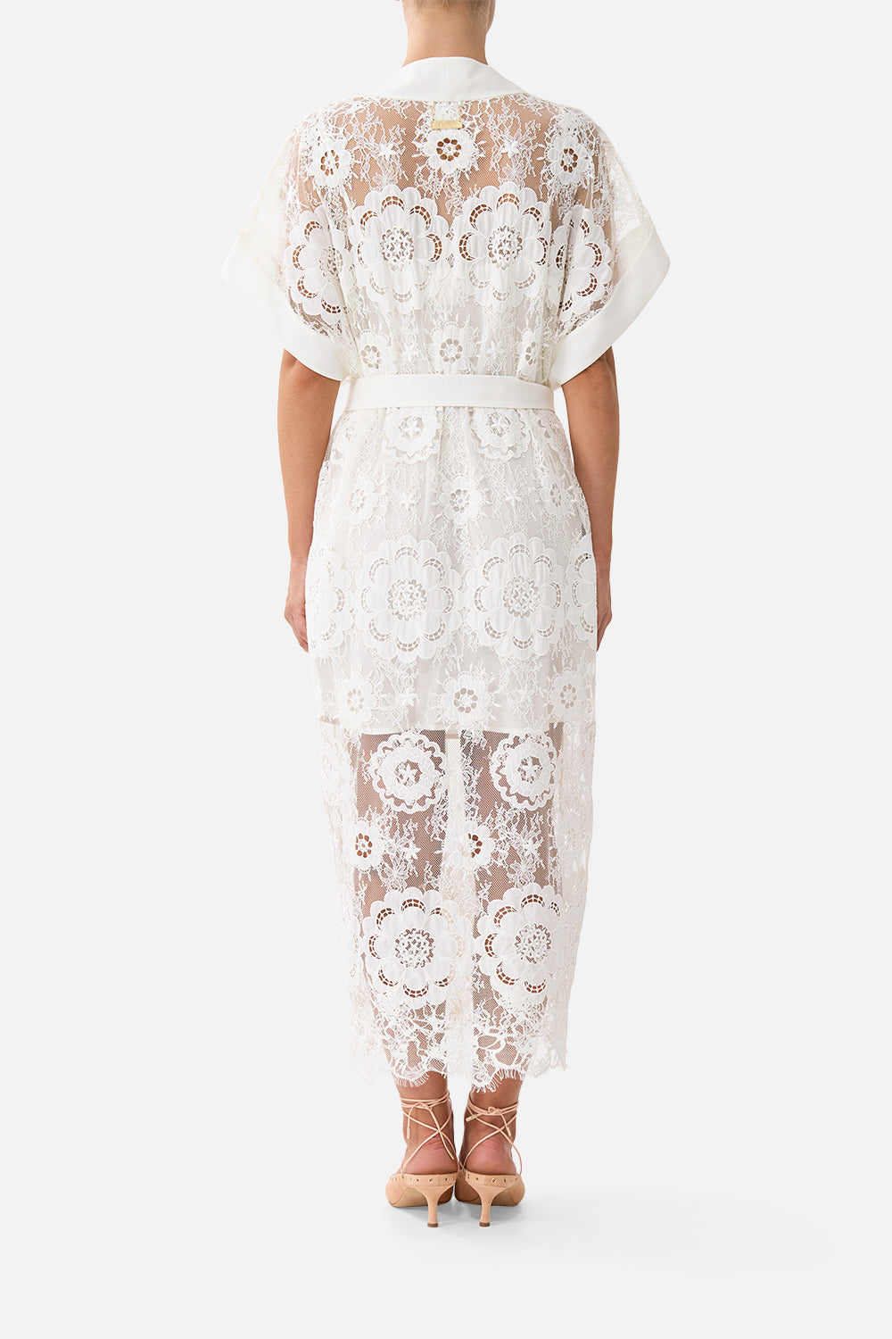 The I Left My Heart In Granada V Neck Kaftan With Tie Waist (Cream