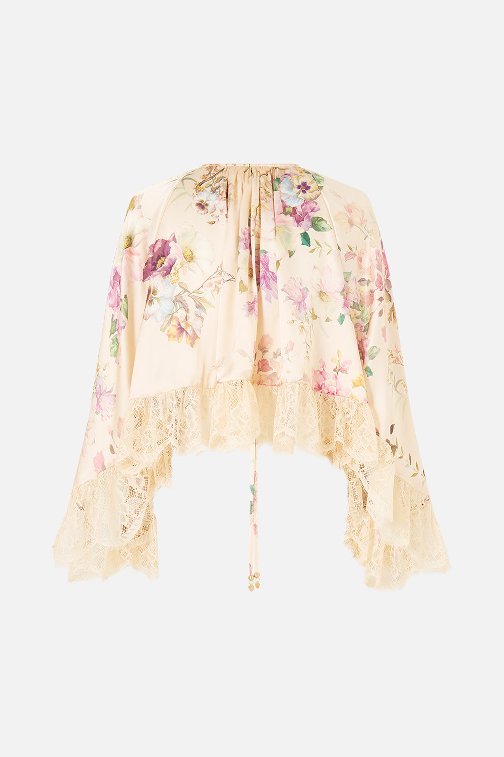 CROP RUFFLE TOP ADORNED IN ARANJUEZ