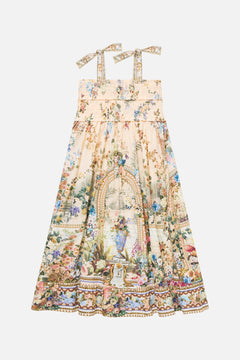 KIDS SHIRRED MAXI DRESS W TIE SHOULDER MIDSUMMER MASTERPIECE