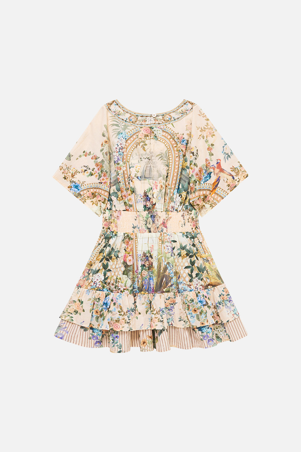 KIDS V NECK MINI DRESS W LAYERED FRILL HEM MIDSUMMER MASTERPIECE