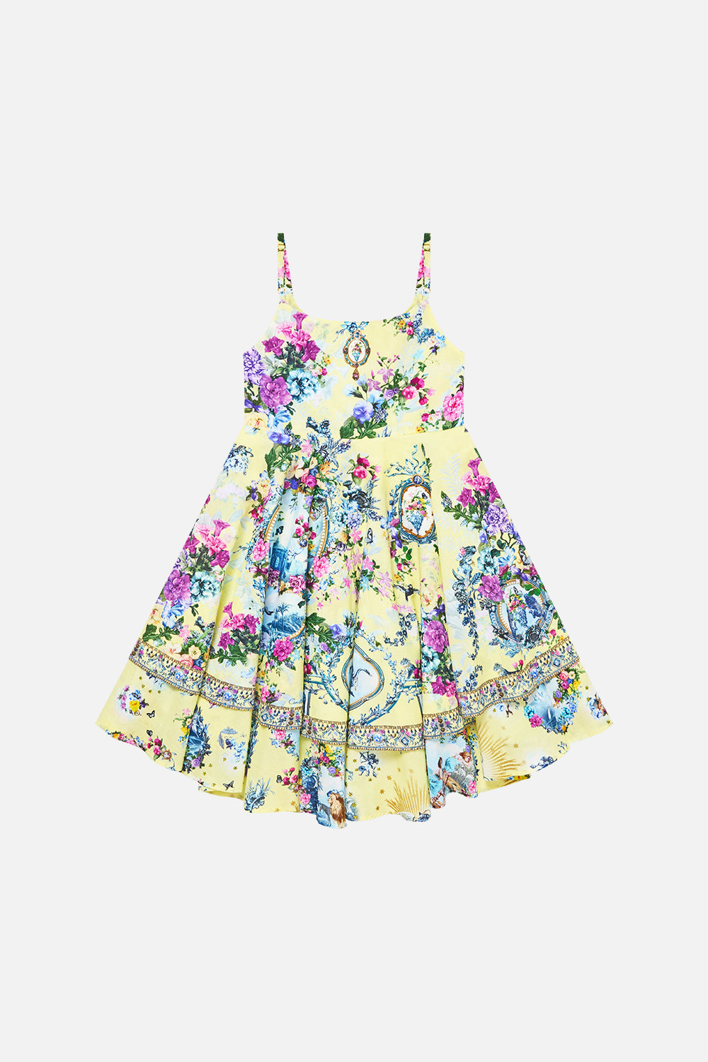 KIDS ROUND NECK LAYERED HIGH LOW DRESS CHINOISERIE CHILD